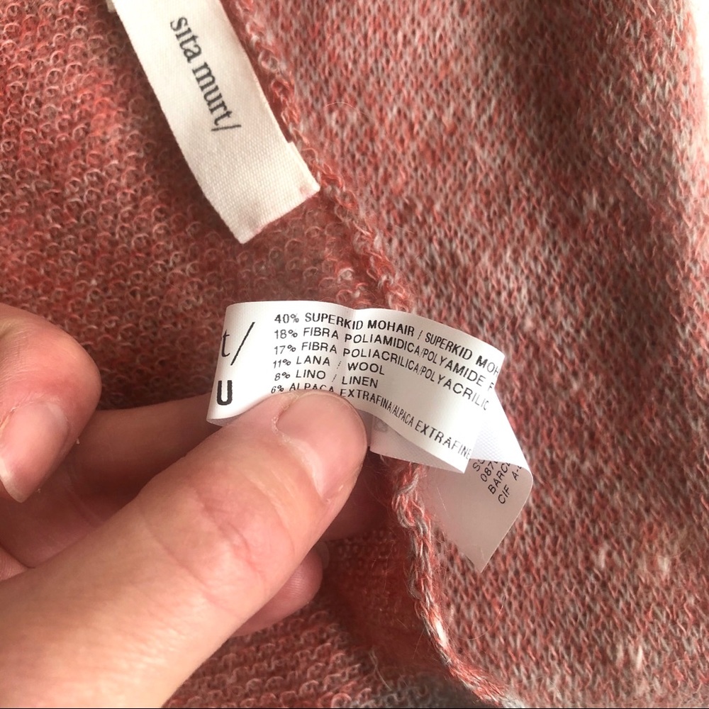Anthropologie orange / gray oversized mohair scarf - Picture 5 of 5